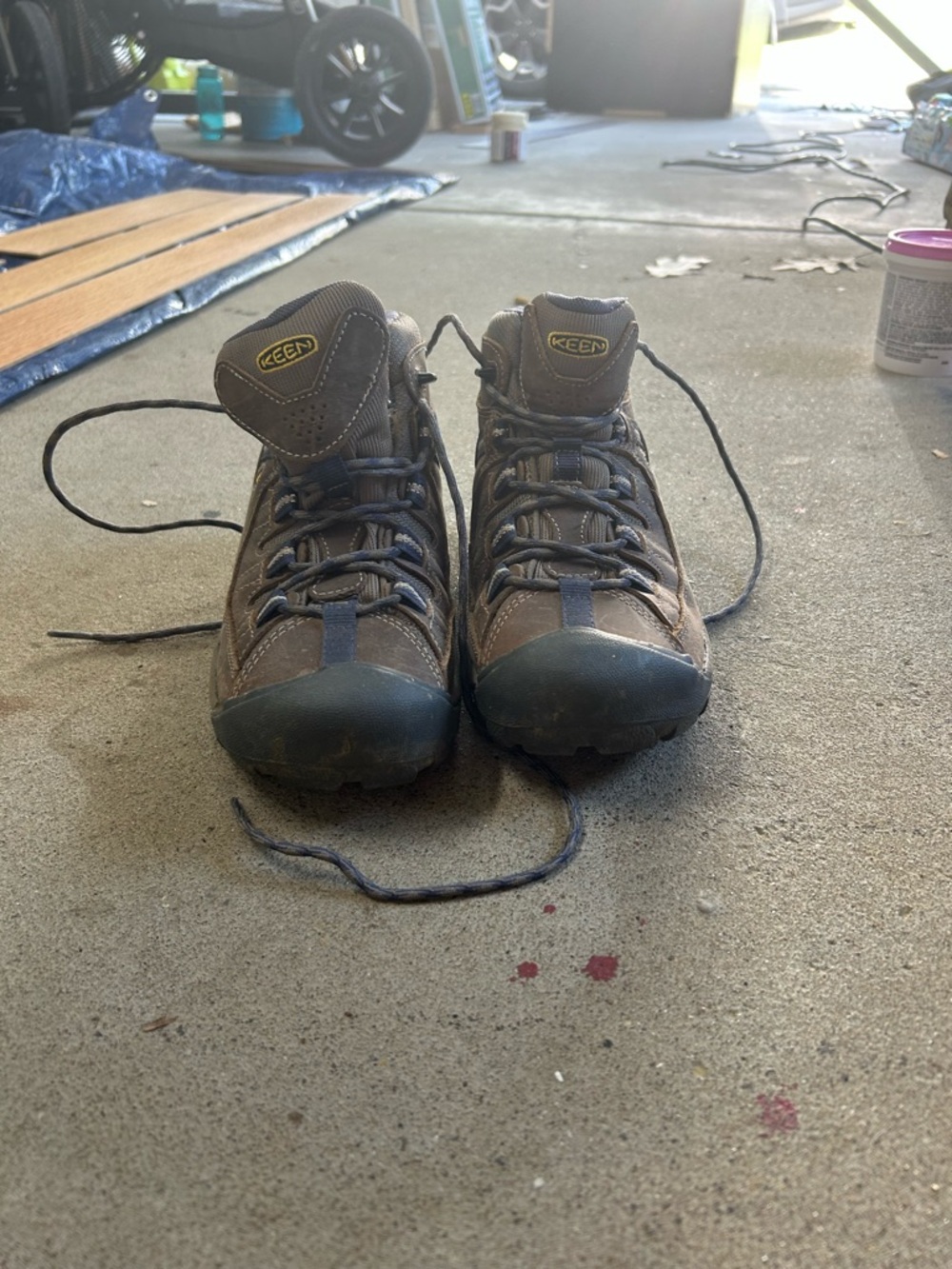 Keen Brown and Navy Hiking Boots